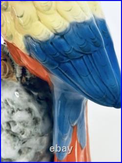 RARE Royal Dux Vintage porcelain Parrot