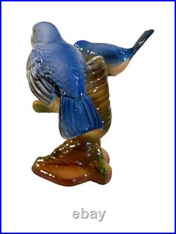 RARE WILLIAM MADDUX Pottery Porcelain DOUBLE BLUE BIRDS FIGURINE STATUE Vase