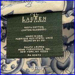 Ralph Lauren Comforter King Blue Tamarind Porcelain Bird Chinoiserie USA Made