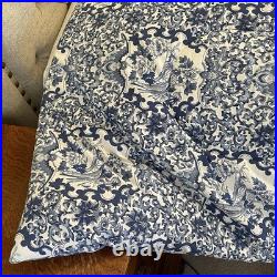 Ralph Lauren Comforter King Blue Tamarind Porcelain Bird Chinoiserie USA Made