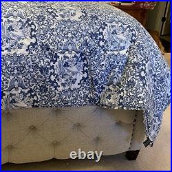 Ralph Lauren Comforter King Blue Tamarind Porcelain Bird Chinoiserie USA Made