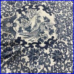 Ralph Lauren FULL QUEEN Comforter Tamarind Blue Porcelain Chinoiserie Birds
