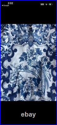 Ralph Lauren KING Bed Skirt Porcelain Blue Tamarind Bird Chinoiserie 9.5 Drop