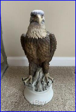 Rare 15 Tall BALD EAGLE on Base XL Statue Figurine by Andrea Bisque Porcelain
