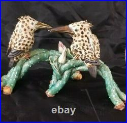 Rare Antique Chinese Shiwan Pottery Ceramic Statue Figurine Bird on Branch
