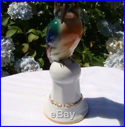 Rare Antique c 1918 -1930 Behscherzer Porcelain Kingfisher Bird Statue Figurine