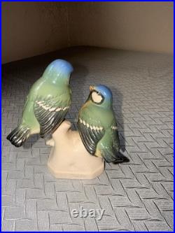 Rare Blue Tits Birds Volkstedt Porcelain Bird Figurines