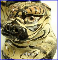 Rare Chinese porcelain Cizhou kiln tiger shape pillow with bird design