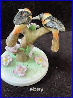 Rare Herend Birds on Tree porcelain statue