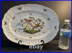 Rare Herend Porcelain Rothschild Bird Large Serving Platter 15 X 11 Perfect
