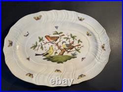 Rare Herend Porcelain Rothschild Bird Large Serving Platter 15 X 11 Perfect