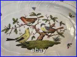 Rare Herend Porcelain Rothschild Bird Large Serving Platter 15 X 11 Perfect