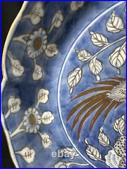 Rare Qing dynasty porcelain plate 8 Coblt Blue Bird Scenery Hand Painted