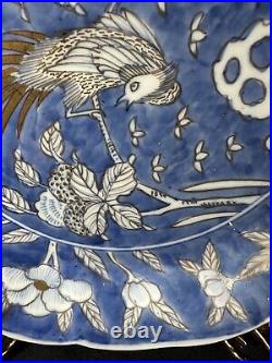 Rare Qing dynasty porcelain plate 8 Coblt Blue Bird Scenery Hand Painted