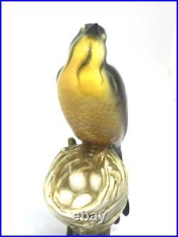 Rare Richard Ginori Yellow Breasted Bird on Nest Figurine 6.25 Italy EUC