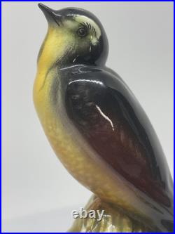 Rare Richard Ginori Yellow Breasted Bird on Nest Figurine 6.25 Italy EUC