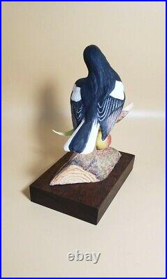 Rare Signed Marcel Moussalli Painted Redstart Vintage Bird Figurine Sculpture