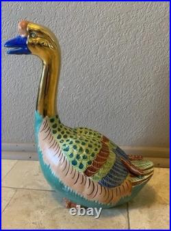 Rare Vintage Andrea By Sadek Porcelain Clay Kutani Duck Sculpture, Signed, Japan