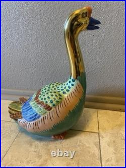 Rare Vintage Andrea By Sadek Porcelain Clay Kutani Duck Sculpture, Signed, Japan