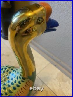 Rare Vintage Andrea By Sadek Porcelain Clay Kutani Duck Sculpture, Signed, Japan