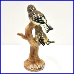 Rare William Maddux Porcelain Parakeet Budgies Bird On Branch Figurine Sculpture