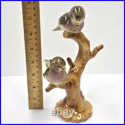 Rare William Maddux Porcelain Parakeet Budgies Bird On Branch Figurine Sculpture