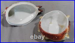 Rare antique staffordshire covered dish nesting hen chicks tureen pottery c 1860