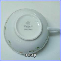 Raynaud Limoges Histoire Naturelle Tea Cup and Sauce Porcelain Bird Butterfly