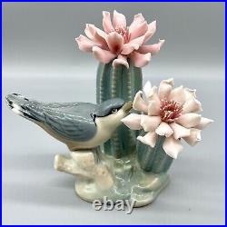 Retired Lladro Bird On Cactus #1303? Vicente Martinez 1974 READ AS IS