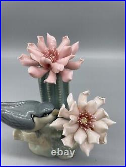 Retired Lladro Bird On Cactus #1303? Vicente Martinez 1974 READ AS IS