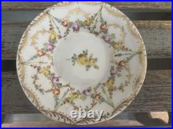 Richard Klemm Dresden 2 demitasse cups with eagle/ bird head handles & saucer