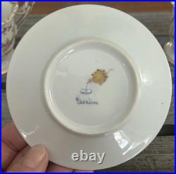 Richard Klemm Dresden 2 demitasse cups with eagle/ bird head handles & saucer