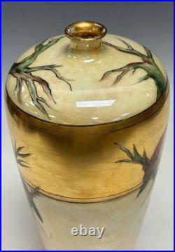 Rosenthal 14 porcelain hand painted tropical bird vase STUNNING Circa 1900-1910