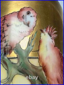 Rosenthal 14 porcelain hand painted tropical bird vase STUNNING Circa 1900-1910