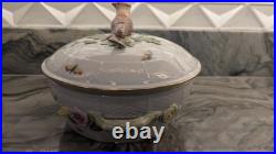 Rothschild Bird Top Covered Tureen Herond 42RO Hungary Handpainted Porcelain Vtg
