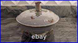 Rothschild Bird Top Covered Tureen Herond 42RO Hungary Handpainted Porcelain Vtg