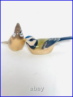 Royal Copenhagen Bird Figurines Kara Crested Tit #1506 and Blue Tit #1505 Signed