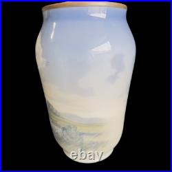 Royal Copenhagen Porcelain Lg Table Lamp Flying Geese Birds 25 Tall Landscape