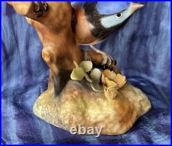 Royal Crown Derby Fairy Wren figurine, bone china, 1969, birds, flowers