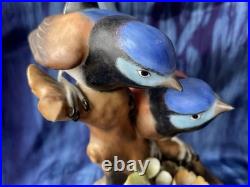 Royal Crown Derby Fairy Wren figurine, bone china, 1969, birds, flowers