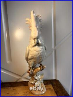 Royal Dux Hand Painted Parrot Bohemia Porcelain Figurine Cockatoo 15 Vintage