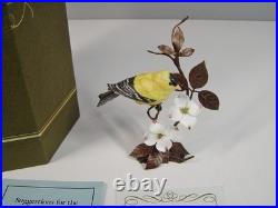 Royal Worcester Bird Flowers GOLDFINCH & DOGWOOD Figurine Sculpture Hamilton