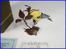 Royal Worcester Bird Flowers GOLDFINCH & DOGWOOD Figurine Sculpture Hamilton
