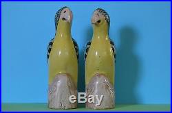 Scarce Antique Chinese Hand Made China Pair Porcelain Ceramic Birds Figurines