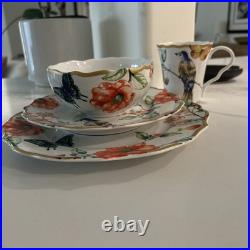 Service for 6- 222 Fifth Porcelain (Ambri) Butterfly/Bird/Flower 24 Pieces