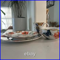 Service for 6- 222 Fifth Porcelain (Ambri) Butterfly/Bird/Flower 24 Pieces