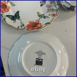 Service for 6- 222 Fifth Porcelain (Ambri) Butterfly/Bird/Flower 24 Pieces