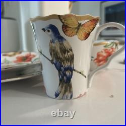 Service for 6- 222 Fifth Porcelain (Ambri) Butterfly/Bird/Flower 24 Pieces