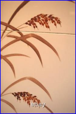 Set 2 CDGC Japan HAND PAINTED QUAIL BIRDS ART TILES Framed Porcelain SIGNED