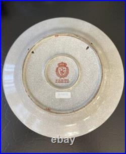 Set Four Rare Designer WL Chinoiserie Green Parrot Bird Botanical Plate 10.25